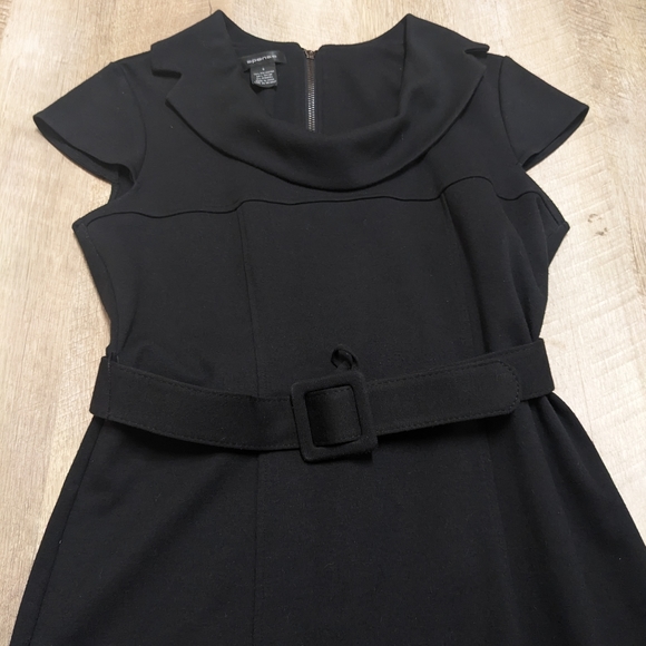 Spense Belted Black Cowl Neck Dress - Picture 2 of 7